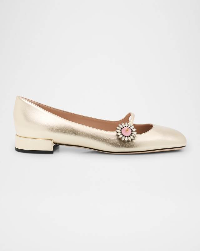 Mary Jane Jeweled Ballerina Flats